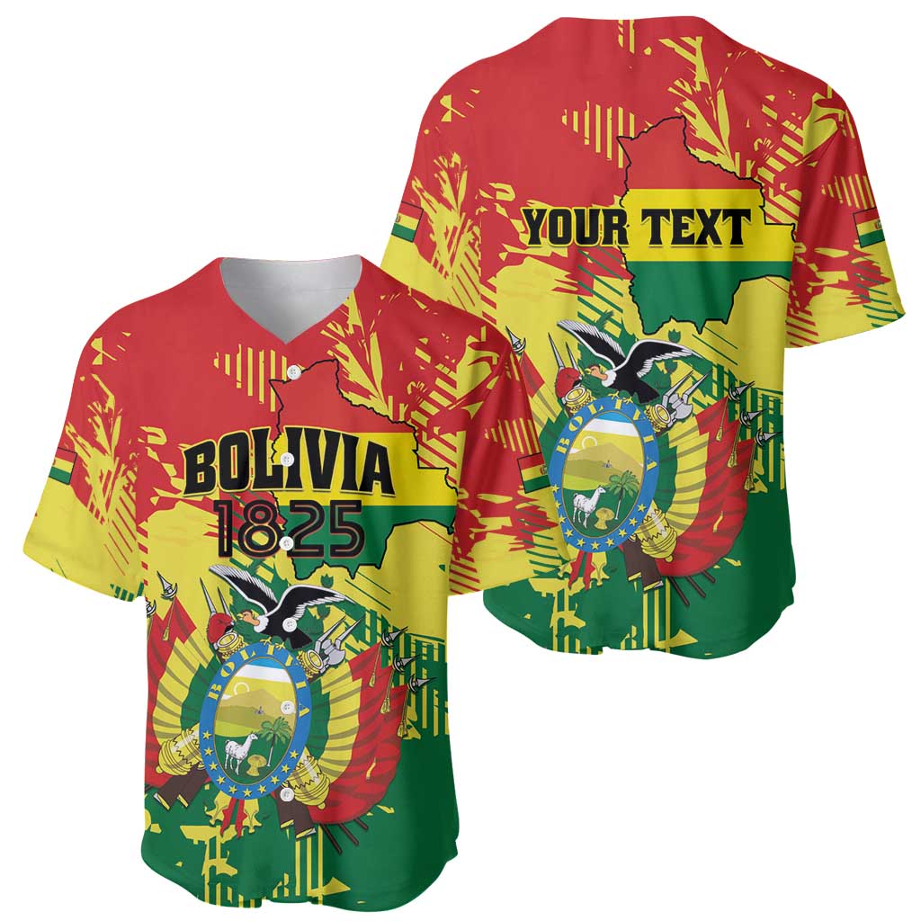 Personalized Bolivia 1825 Baseball Jersey Coat Of Arms Flag Colors - Wonder Print Shop
