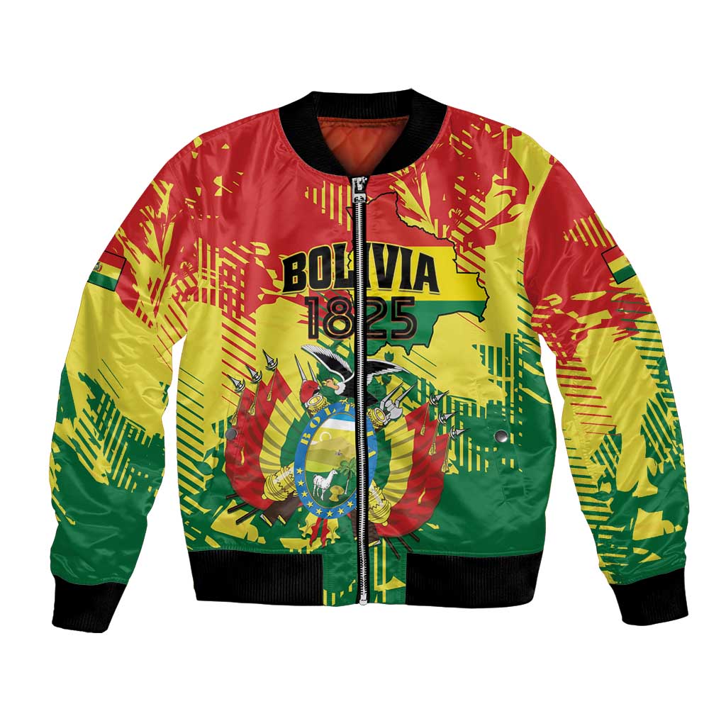 Personalized Bolivia 1825 Bomber Jacket Coat Of Arms Flag Colors - Wonder Print Shop