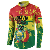 Personalized Bolivia 1825 Button Sweatshirt Coat Of Arms Flag Colors - Wonder Print Shop
