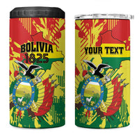 Personalized Bolivia 1825 4 in 1 Can Cooler Tumbler Coat Of Arms Flag Colors - Wonder Print Shop