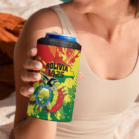 Personalized Bolivia 1825 4 in 1 Can Cooler Tumbler Coat Of Arms Flag Colors - Wonder Print Shop