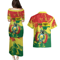 Personalized Bolivia 1825 Couples Matching Puletasi and Hawaiian Shirt Coat Of Arms Flag Colors - Wonder Print Shop