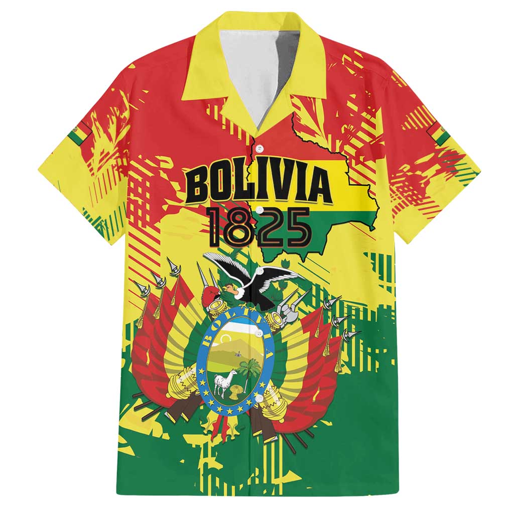 Personalized Bolivia 1825 Family Matching Long Sleeve Bodycon Dress and Hawaiian Shirt Coat Of Arms Flag Colors - Wonder Print Shop
