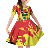 Personalized Bolivia 1825 Family Matching Off Shoulder Short Dress and Hawaiian Shirt Coat Of Arms Flag Colors - Wonder Print Shop