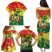 Personalized Bolivia 1825 Family Matching Puletasi and Hawaiian Shirt Coat Of Arms Flag Colors - Wonder Print Shop