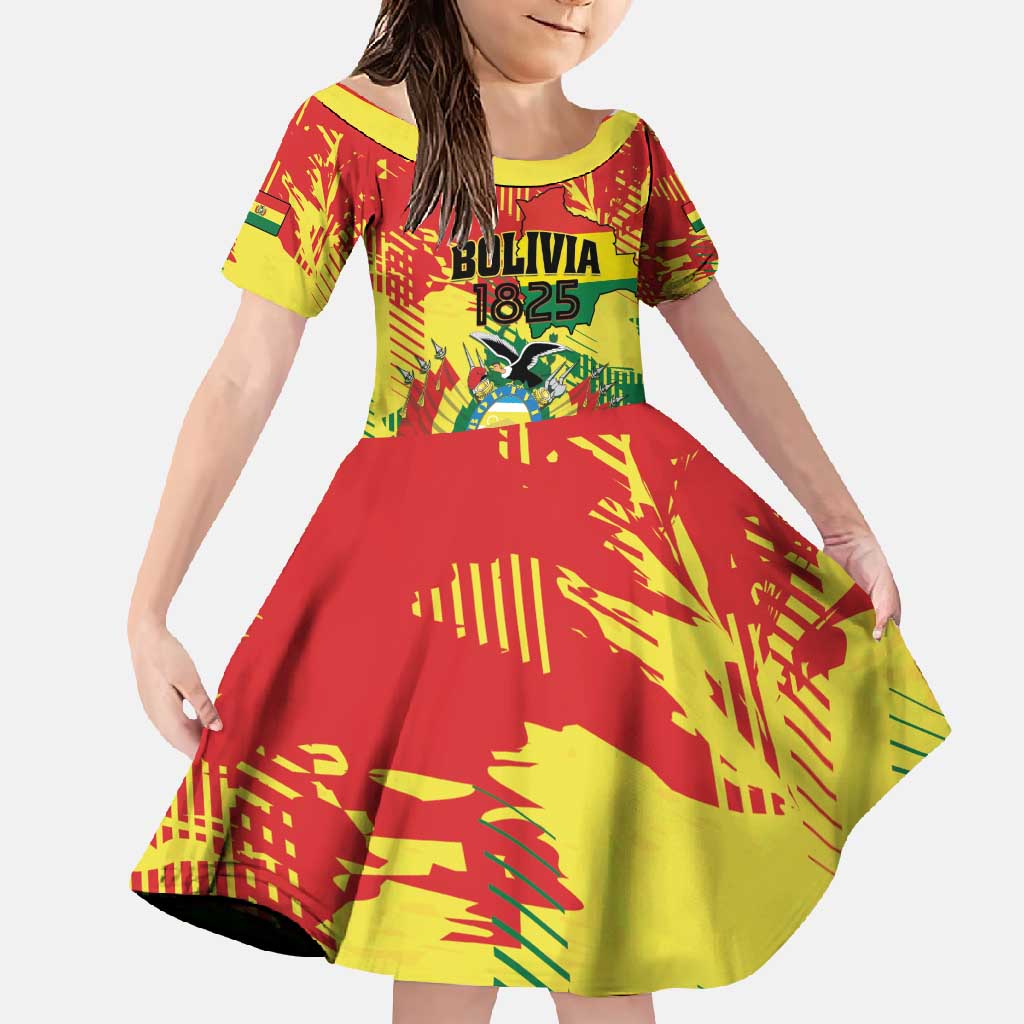 Personalized Bolivia 1825 Family Matching Tank Maxi Dress and Hawaiian Shirt Coat Of Arms Flag Colors - Wonder Print Shop