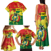 Personalized Bolivia 1825 Family Matching Tank Maxi Dress and Hawaiian Shirt Coat Of Arms Flag Colors - Wonder Print Shop
