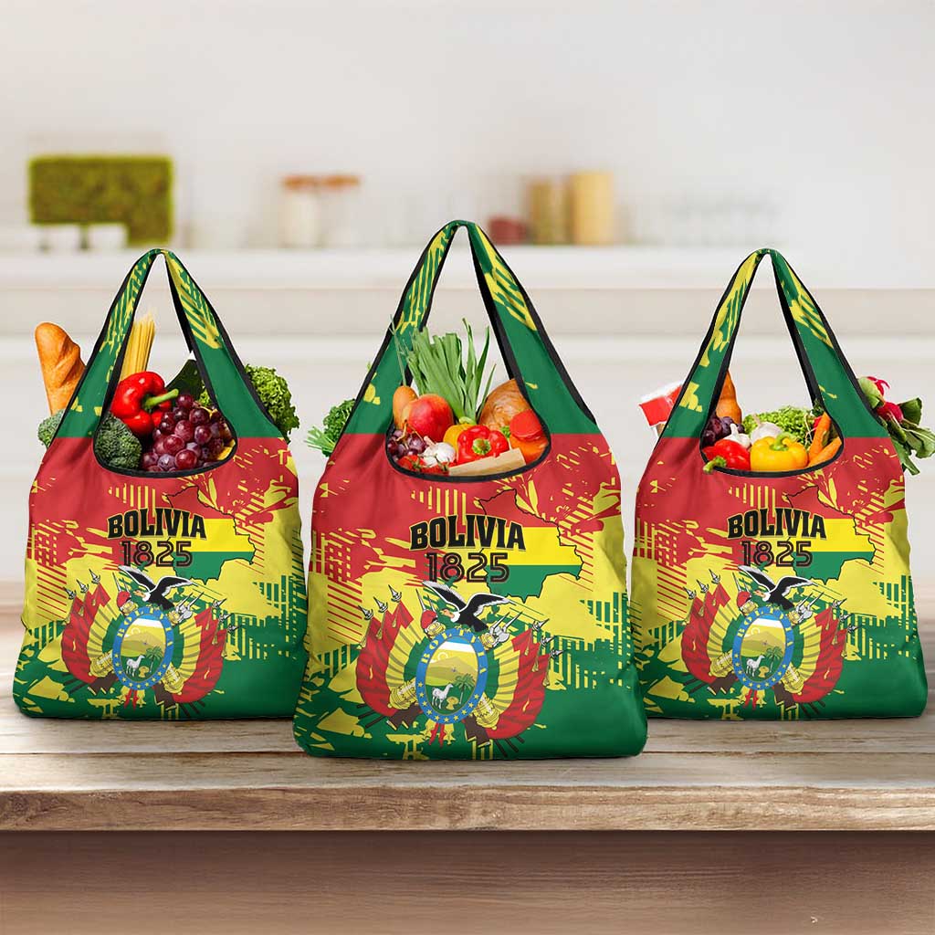 Bolivia 1825 Grocery Bag Coat Of Arms Flag Colors - Wonder Print Shop