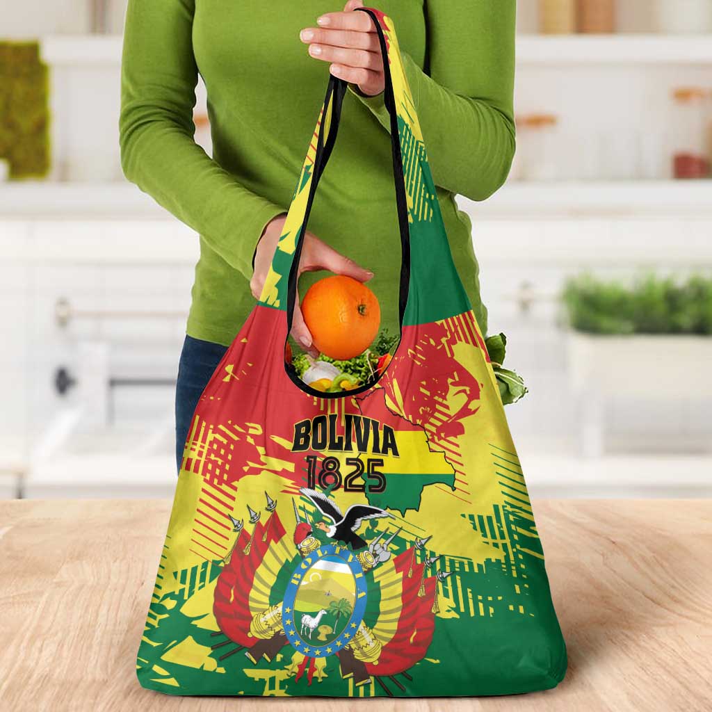 Bolivia 1825 Grocery Bag Coat Of Arms Flag Colors - Wonder Print Shop