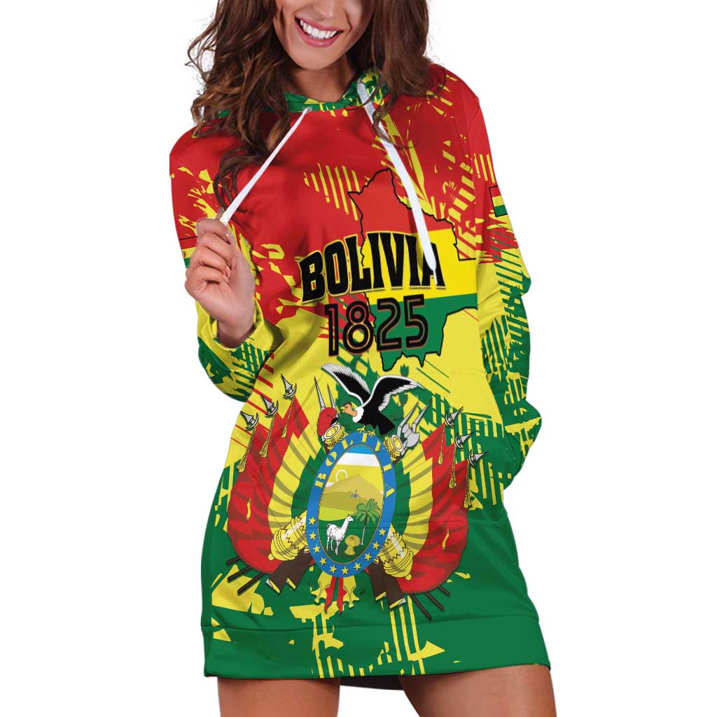 Personalized Bolivia 1825 Hoodie Dress Coat Of Arms Flag Colors - Wonder Print Shop