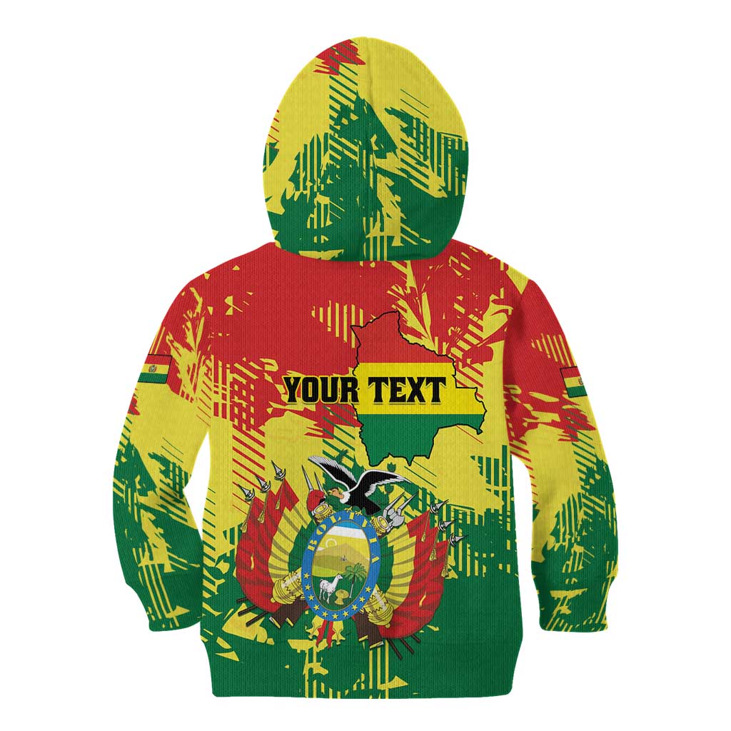 Personalized Bolivia 1825 Kid Hoodie Coat Of Arms Flag Colors - Wonder Print Shop