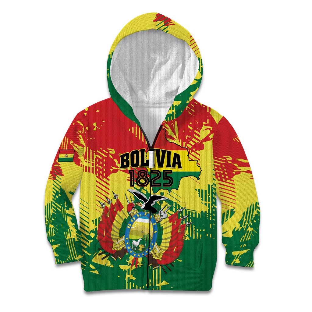 Personalized Bolivia 1825 Kid Hoodie Coat Of Arms Flag Colors - Wonder Print Shop