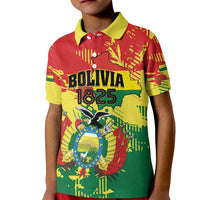 Personalized Bolivia 1825 Kid Polo Shirt Coat Of Arms Flag Colors - Wonder Print Shop