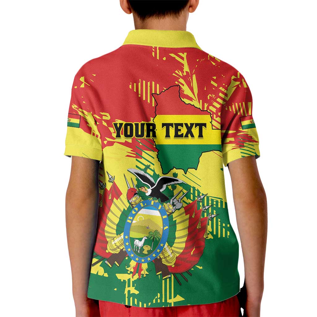 Personalized Bolivia 1825 Kid Polo Shirt Coat Of Arms Flag Colors - Wonder Print Shop