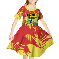 Personalized Bolivia 1825 Kid Short Sleeve Dress Coat Of Arms Flag Colors - Wonder Print Shop