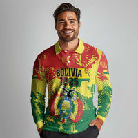 Personalized Bolivia 1825 Long Sleeve Polo Shirt Coat Of Arms Flag Colors - Wonder Print Shop