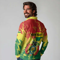 Personalized Bolivia 1825 Long Sleeve Polo Shirt Coat Of Arms Flag Colors - Wonder Print Shop