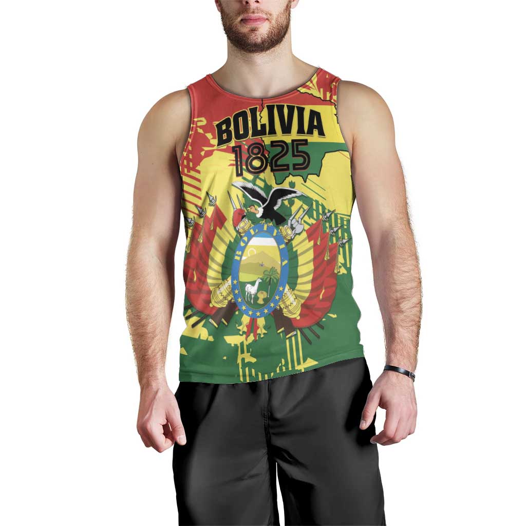 Personalized Bolivia 1825 Men Tank Top Coat Of Arms Flag Colors - Wonder Print Shop