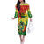 Personalized Bolivia 1825 Off The Shoulder Long Sleeve Dress Coat Of Arms Flag Colors - Wonder Print Shop