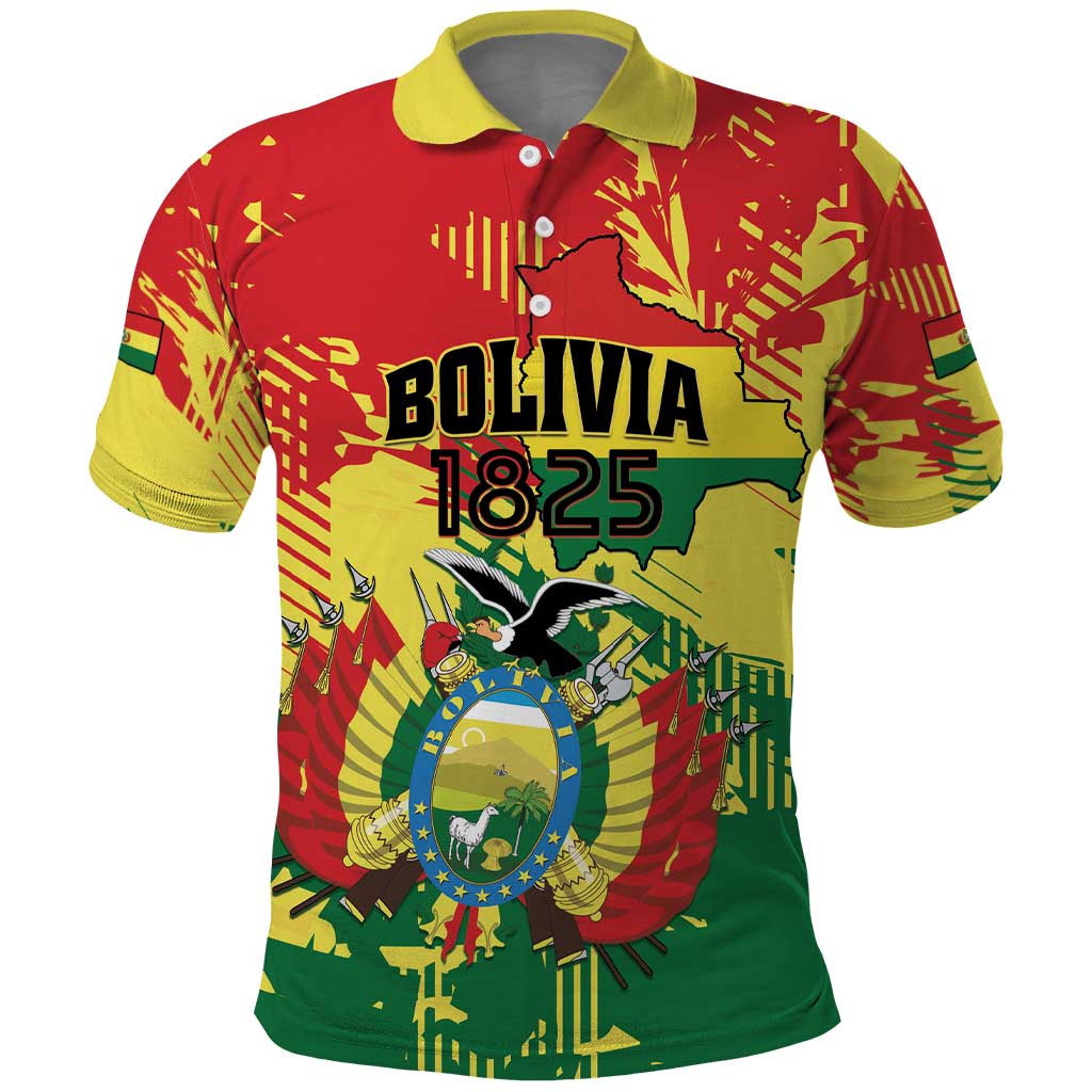 Personalized Bolivia 1825 Polo Shirt Coat Of Arms Flag Colors - Wonder Print Shop