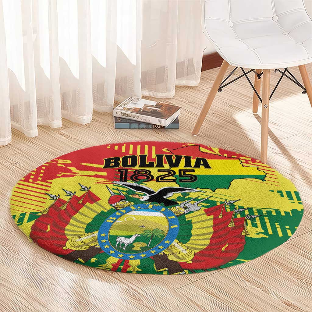 Bolivia 1825 Round Carpet Coat Of Arms Flag Colors - Wonder Print Shop