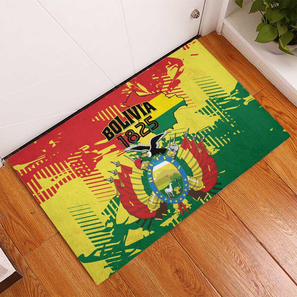 Bolivia 1825 Rubber Doormat Coat Of Arms Flag Colors - Wonder Print Shop