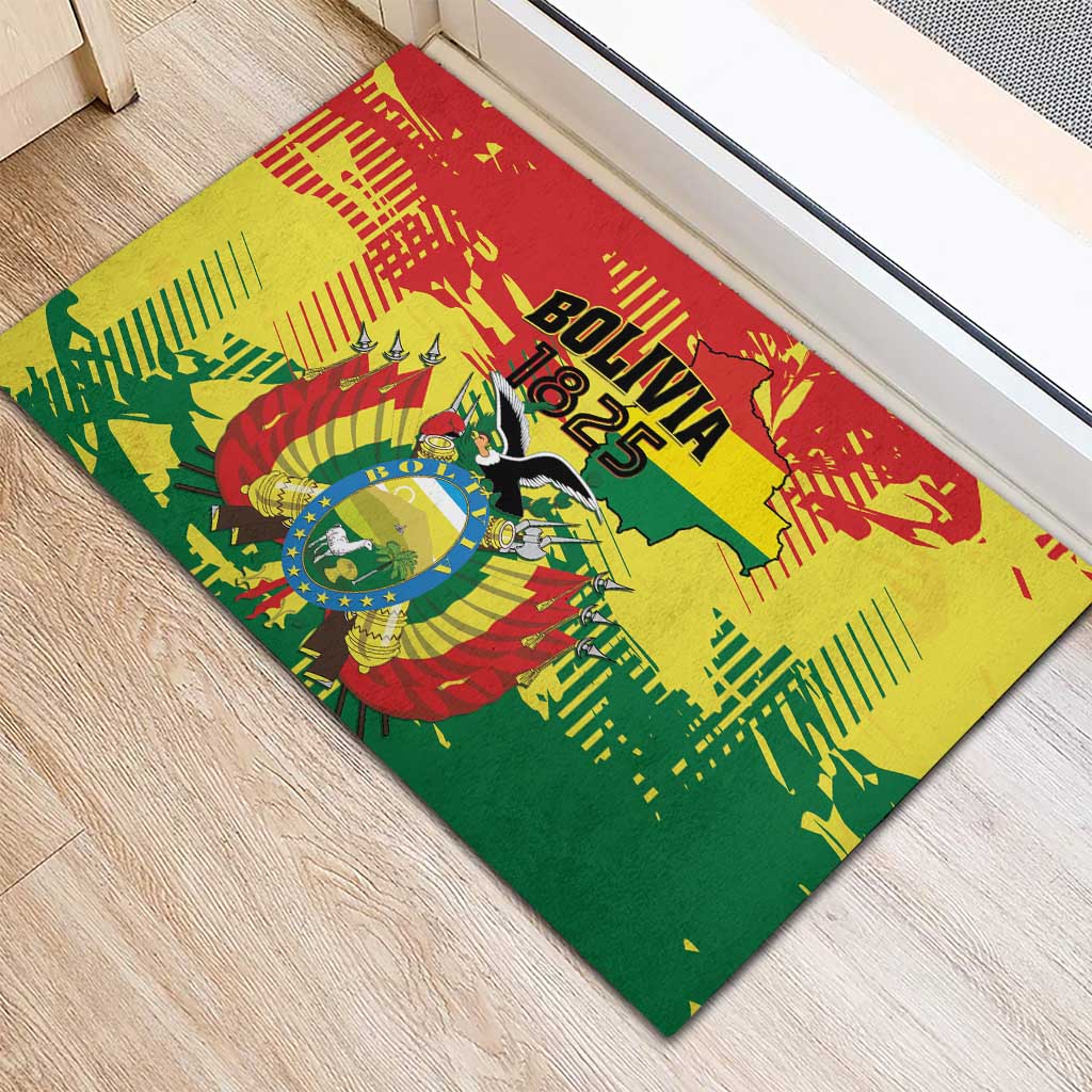 Bolivia 1825 Rubber Doormat Coat Of Arms Flag Colors - Wonder Print Shop