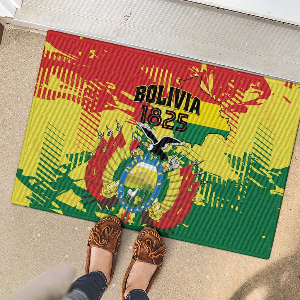 Bolivia 1825 Rubber Doormat Coat Of Arms Flag Colors - Wonder Print Shop