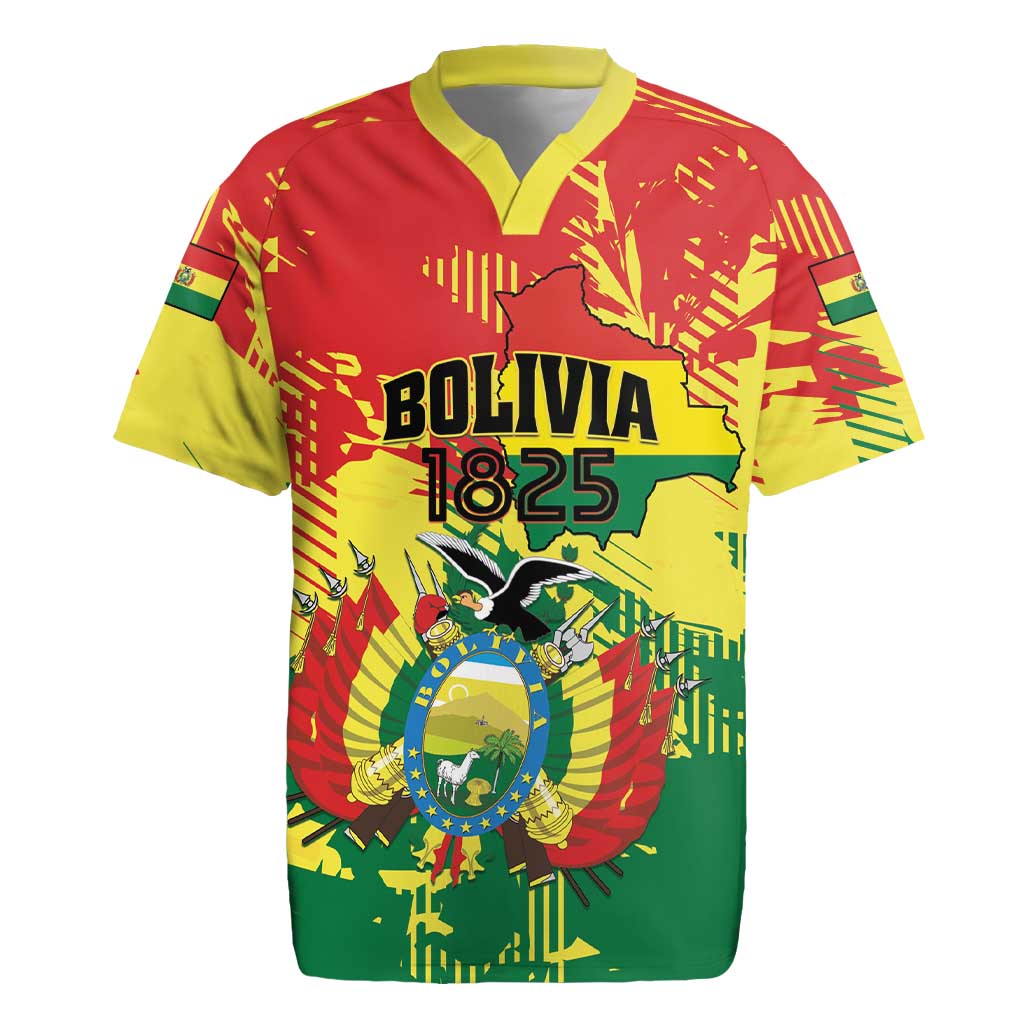 Personalized Bolivia 1825 Rugby Jersey Coat Of Arms Flag Colors - Wonder Print Shop