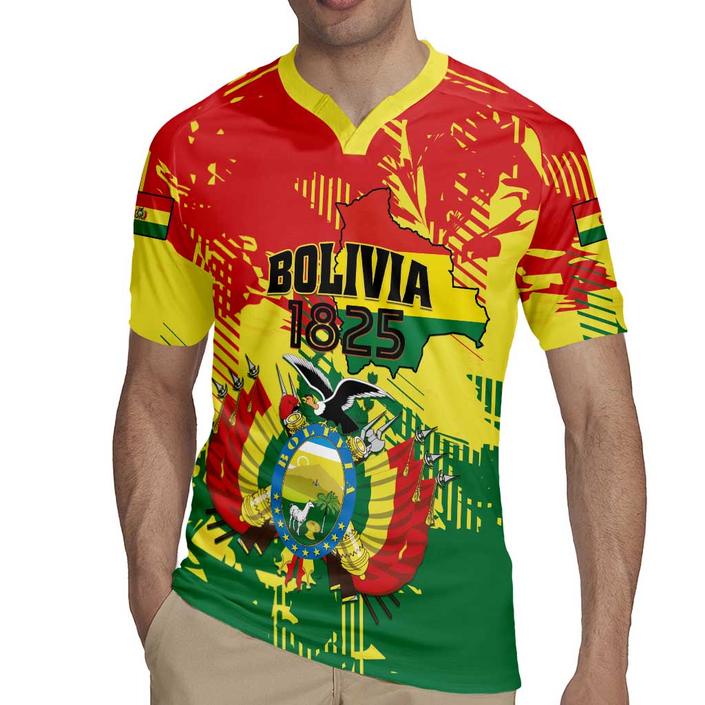 Personalized Bolivia 1825 Rugby Jersey Coat Of Arms Flag Colors - Wonder Print Shop