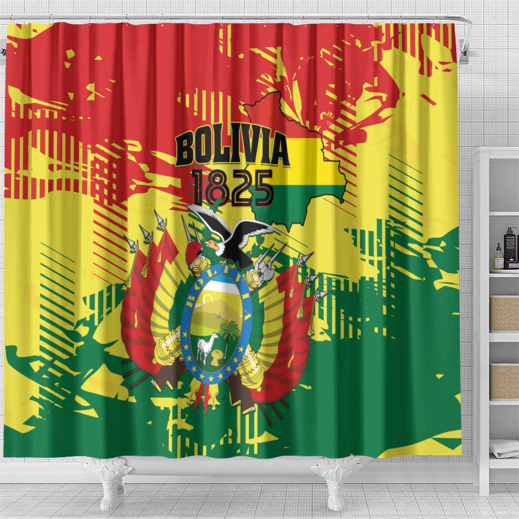 Bolivia 1825 Shower Curtain Coat Of Arms Flag Colors - Wonder Print Shop