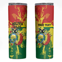 Personalized Bolivia 1825 Skinny Tumbler Coat Of Arms Flag Colors - Wonder Print Shop