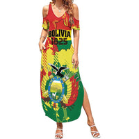 Personalized Bolivia 1825 Summer Maxi Dress Coat Of Arms Flag Colors - Wonder Print Shop