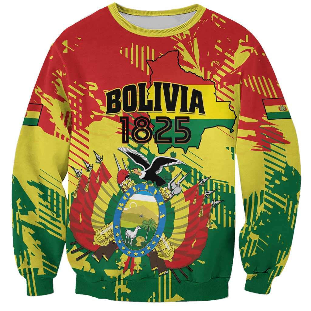 Personalized Bolivia 1825 Sweatshirt Coat Of Arms Flag Colors - Wonder Print Shop