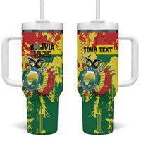 Personalized Bolivia 1825 Tumbler With Handle Coat Of Arms Flag Colors - Wonder Print Shop
