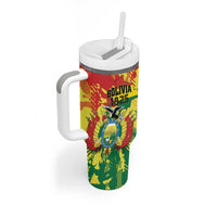 Personalized Bolivia 1825 Tumbler With Handle Coat Of Arms Flag Colors - Wonder Print Shop