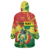 Personalized Bolivia 1825 Wearable Blanket Hoodie Coat Of Arms Flag Colors - Wonder Print Shop