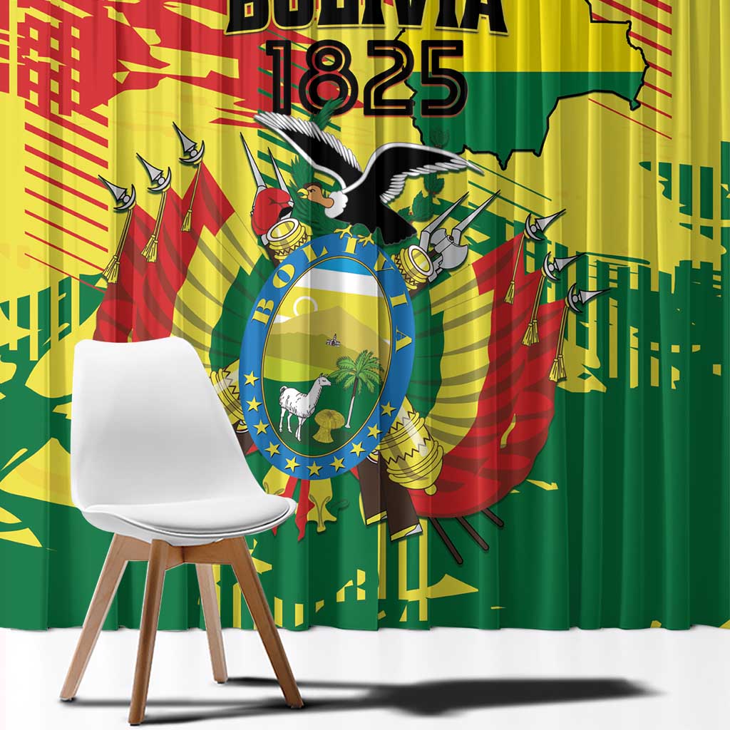 Bolivia 1825 Window Curtain Coat Of Arms Flag Colors - Wonder Print Shop