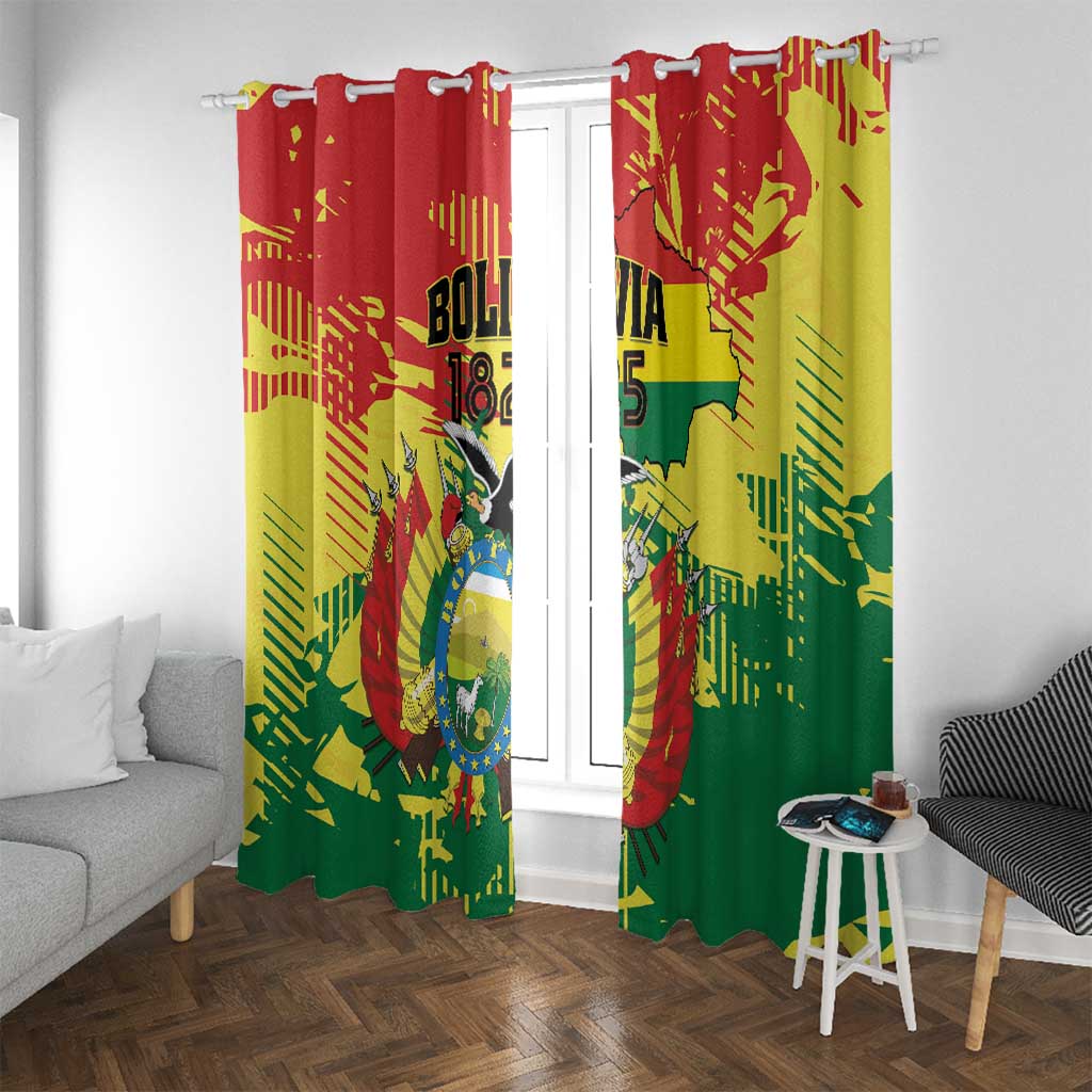Bolivia 1825 Window Curtain Coat Of Arms Flag Colors - Wonder Print Shop
