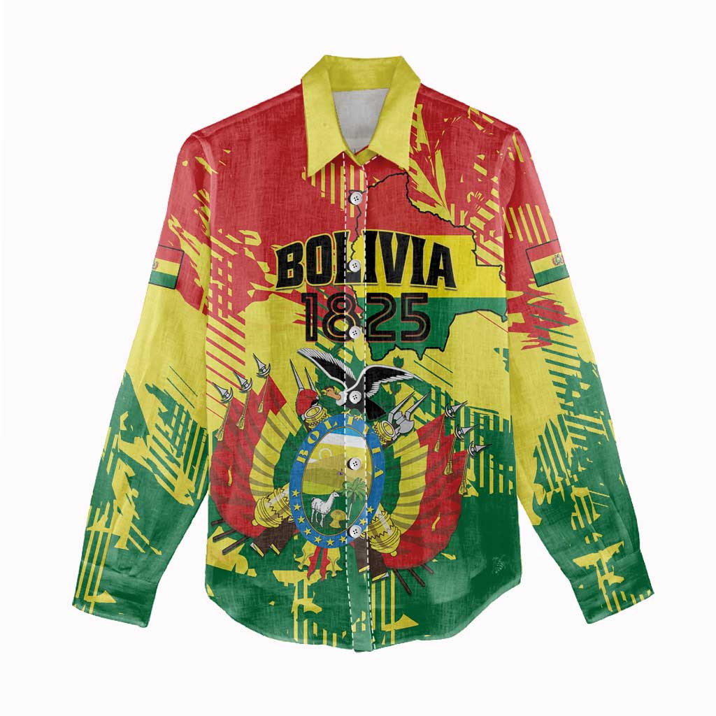 Personalized Bolivia 1825 Women Casual Shirt Coat Of Arms Flag Colors - Wonder Print Shop
