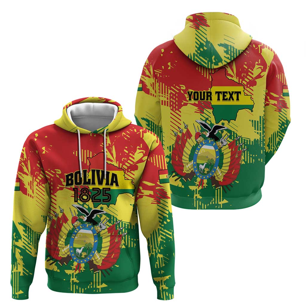 Personalized Bolivia 1825 Zip Hoodie Coat Of Arms Flag Colors - Wonder Print Shop