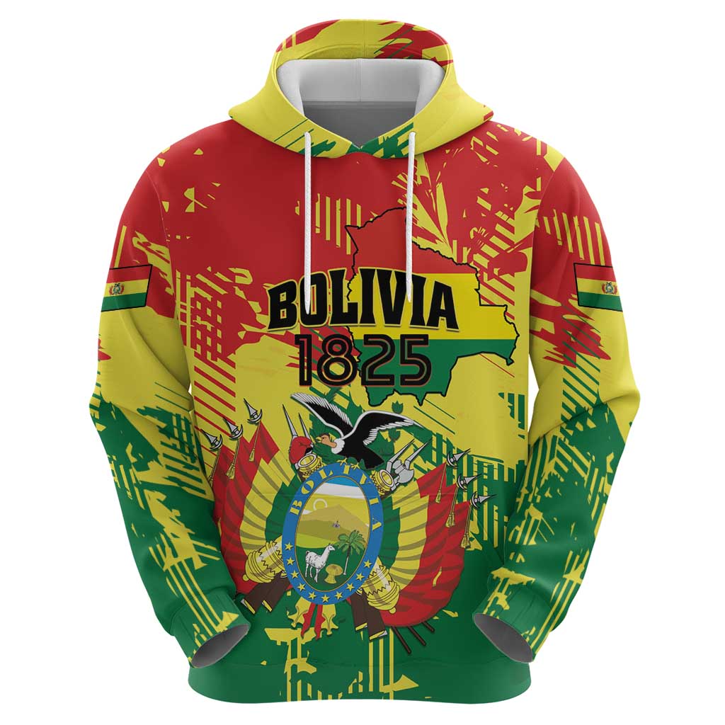 Personalized Bolivia 1825 Zip Hoodie Coat Of Arms Flag Colors - Wonder Print Shop