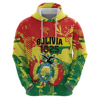 Personalized Bolivia 1825 Zip Hoodie Coat Of Arms Flag Colors - Wonder Print Shop