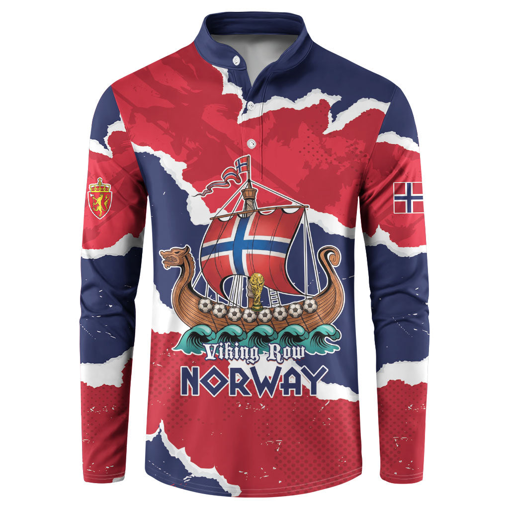 Custom Norway 2026 Soccer Button Sweatshirt Vikings Keep Rowing