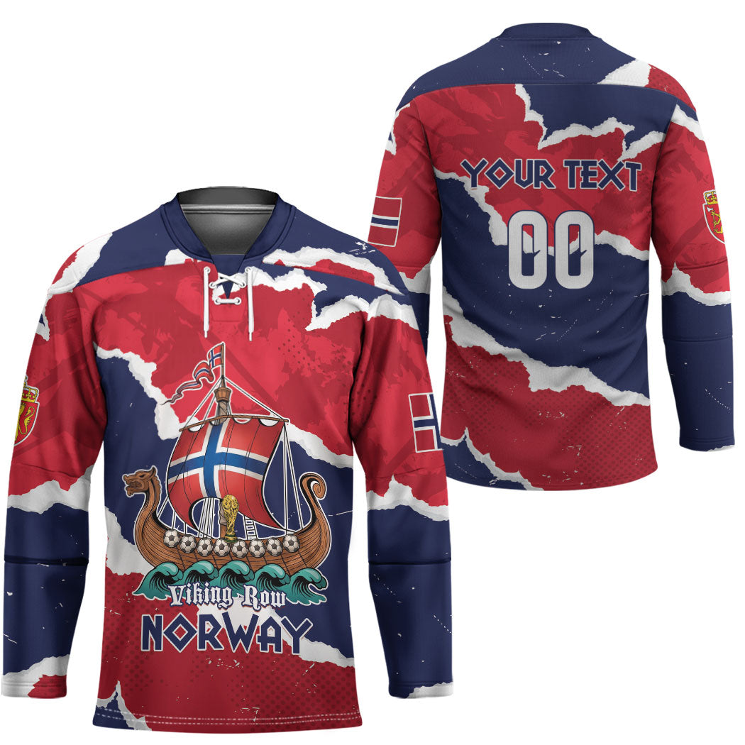 Custom Norway 2026 Soccer Hockey Jersey Vikings Keep Rowing