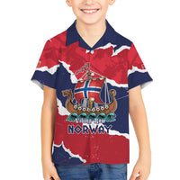 Custom Norway 2026 Soccer Kid Hawaiian Shirt Vikings Keep Rowing