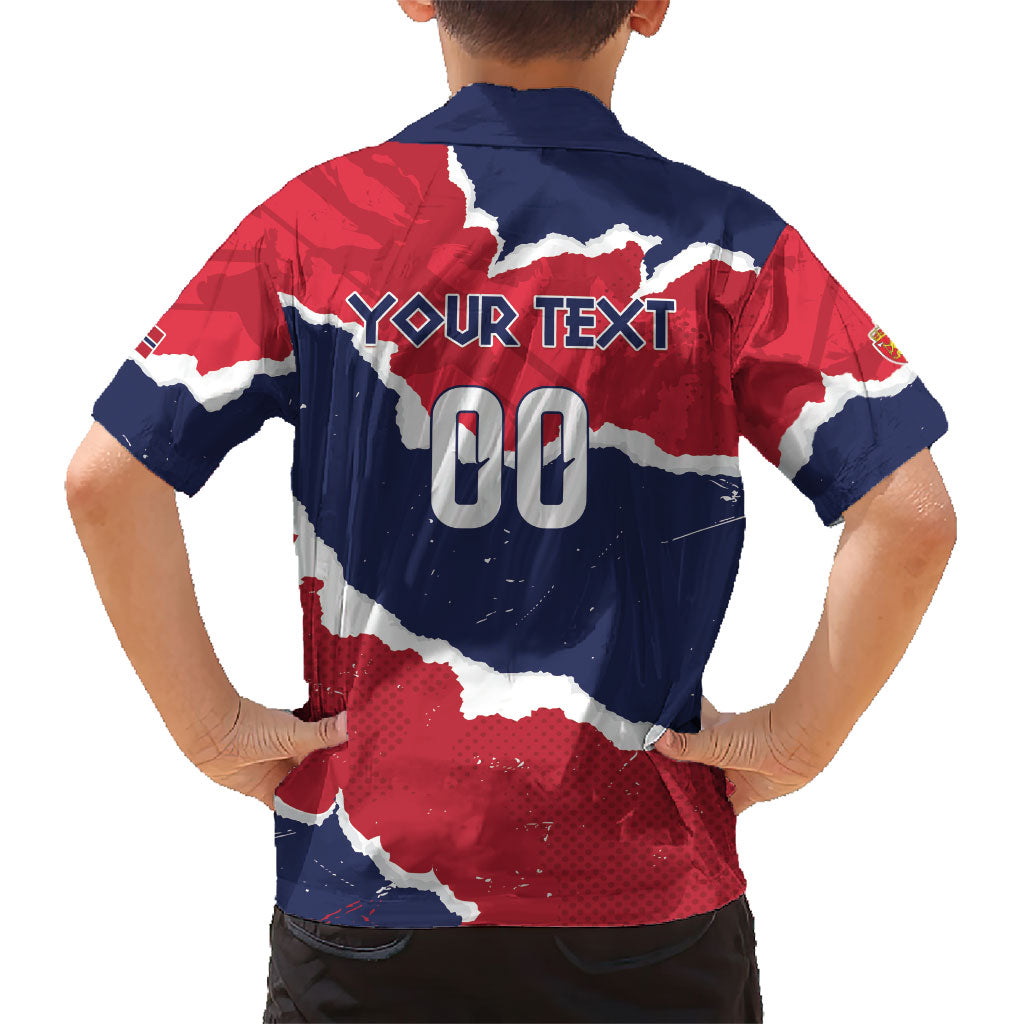 Custom Norway 2026 Soccer Kid Hawaiian Shirt Vikings Keep Rowing