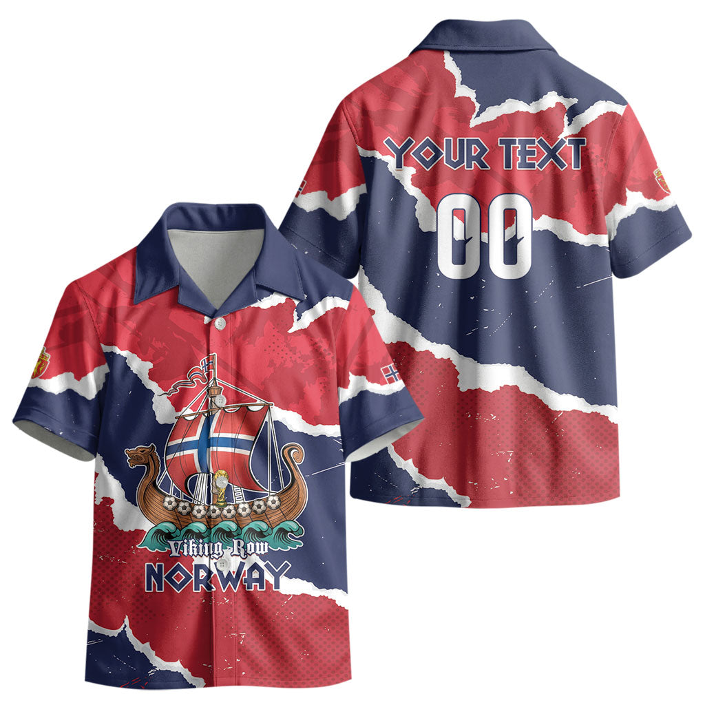 Custom Norway 2026 Soccer Kid Hawaiian Shirt Vikings Keep Rowing LT01