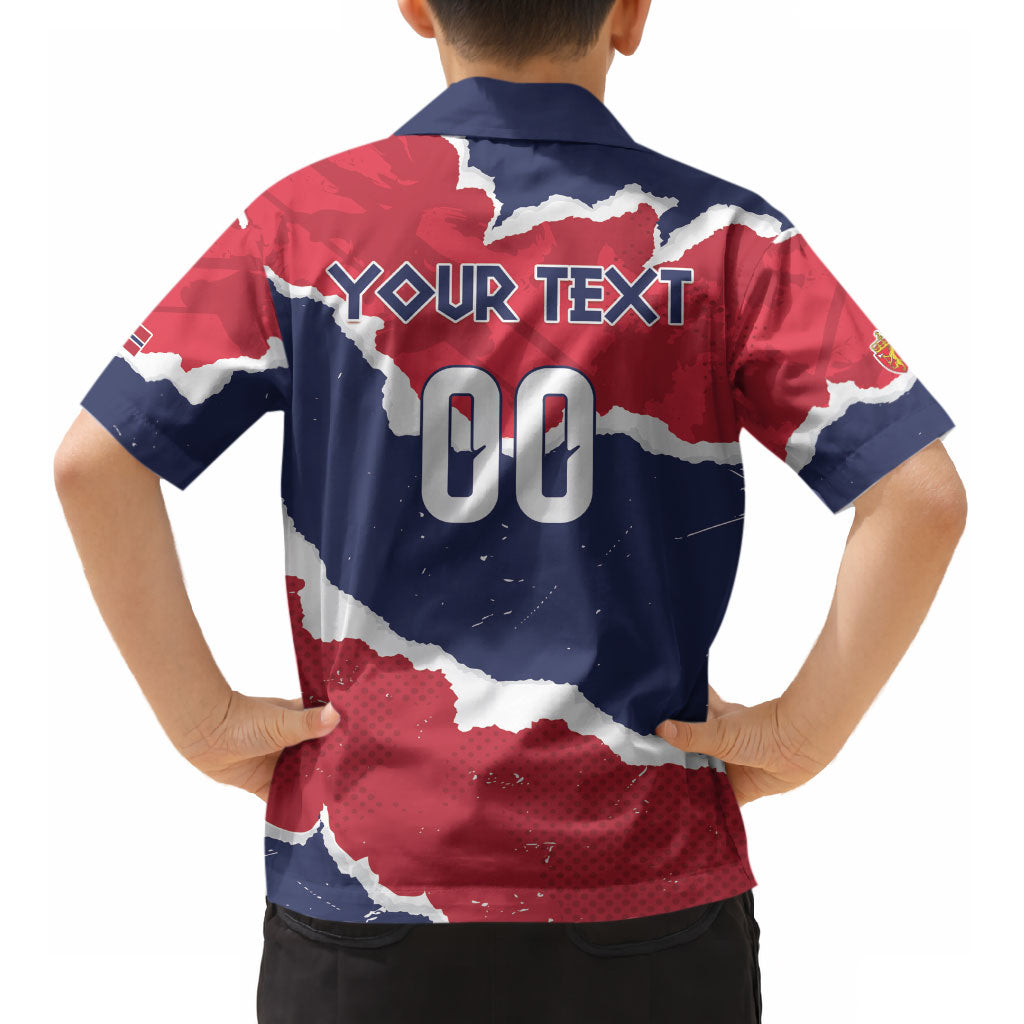 Custom Norway 2026 Soccer Kid Hawaiian Shirt Vikings Keep Rowing LT01