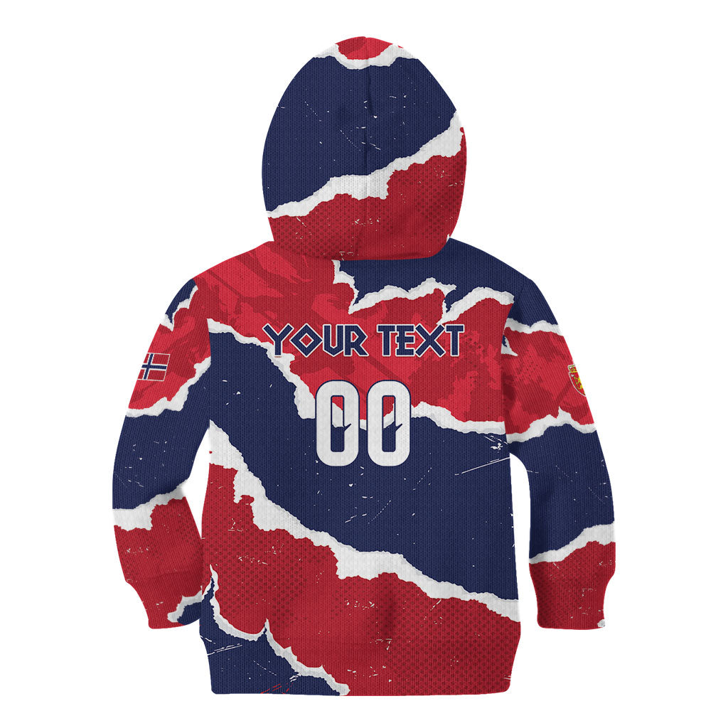 Custom Norway 2026 Soccer Kid Hoodie Vikings Keep Rowing